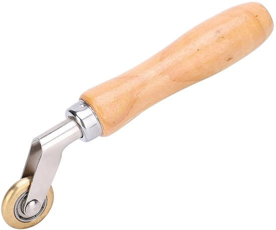 Maniglione Ergonomico in Legno con Manubrio - Rulli in Ottone - Vite in Acciaio - Progetto di Sostegno a Due Vie - Per Lavorazione di Nodi - Tubi di Scorrimento in PVC Idrorepellente - Rullatore a Doppia Azione