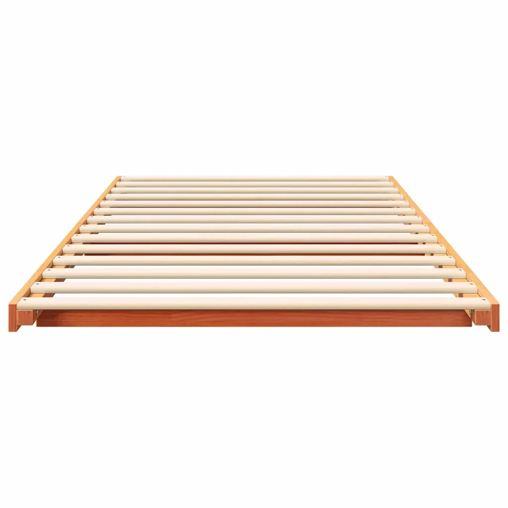 Letto singolo | Letto per adulti | Struttura del letto Marrone cerato 90 x 220 cm Pino massello