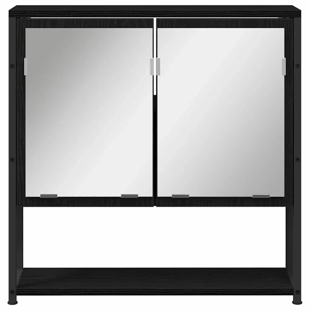 Set di mobili per il bagno 2 pcs Nero Legno multistrato 3334321