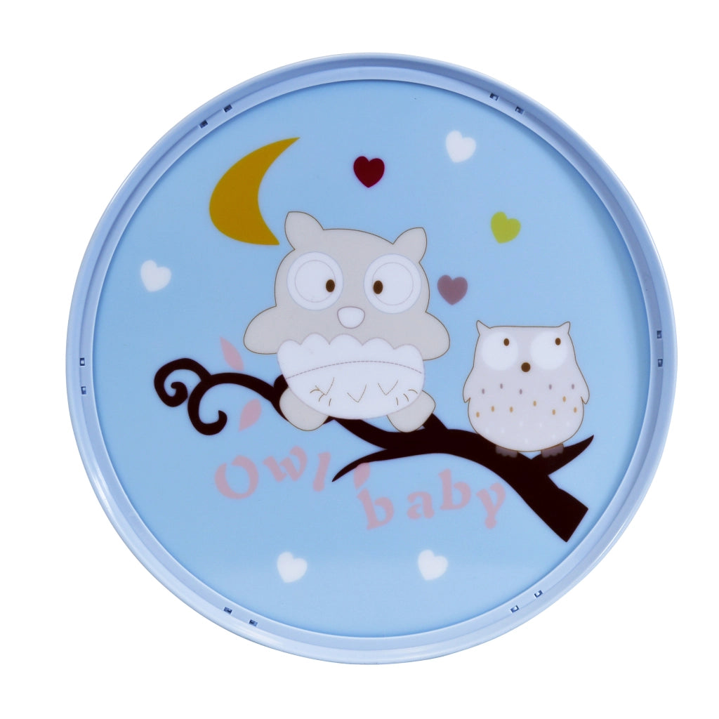 Applique bimbi tonda DIDI gufo con cuori blu 2xE14 Polux