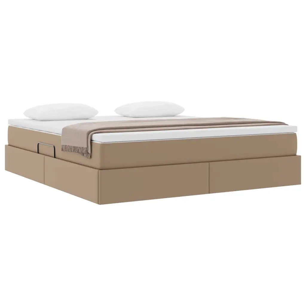 Letto con contenitore e materasso Cappuccino 180 x 200 cm 3370177
