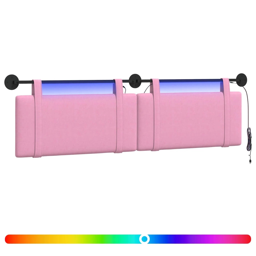 Testiera sospesa Con luce LED Rosa Tessuto 3424007