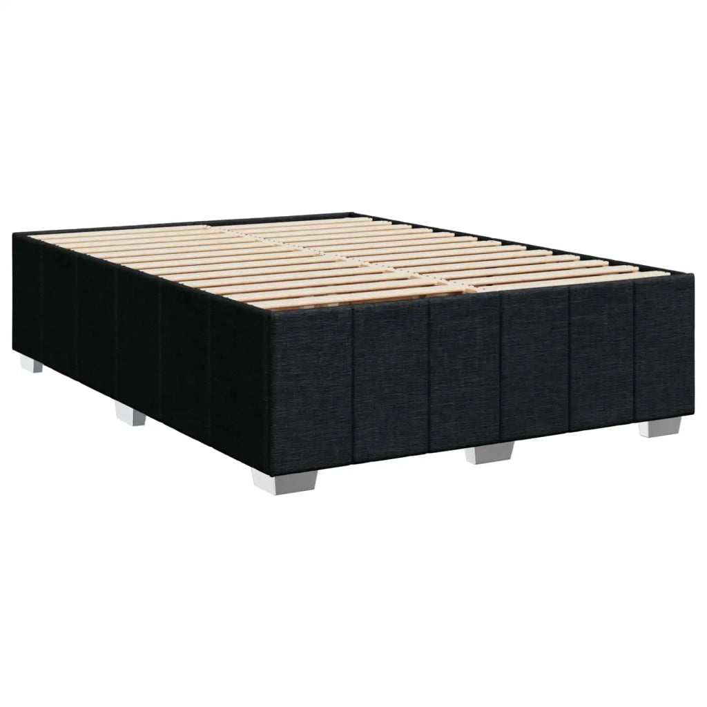 Letto box spring con materasso Nero 160 x 200 cm Tessuto 3451243