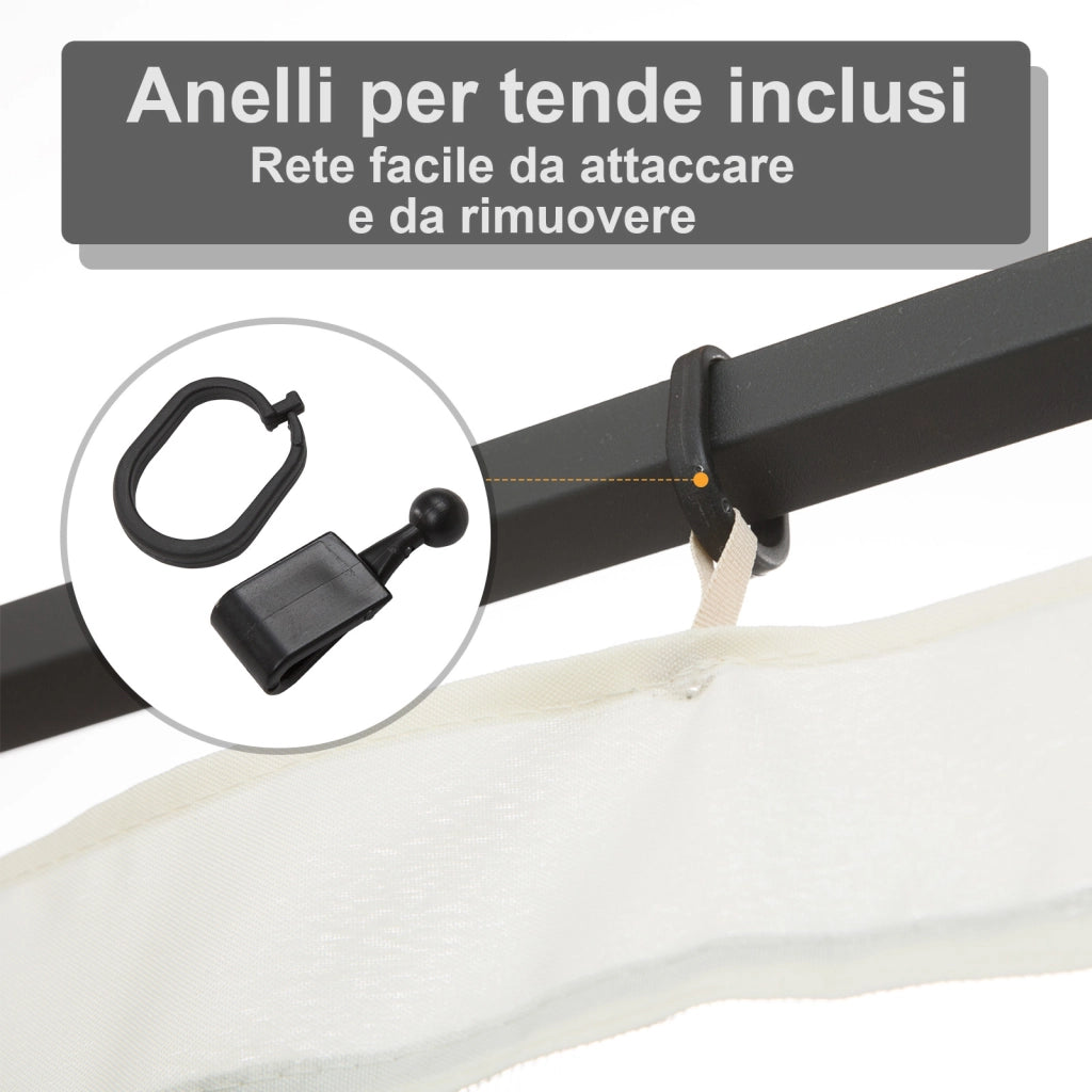 Zanzariera per Gazebo ¨C Minimal ¨C Nero e Beige 335x207cm