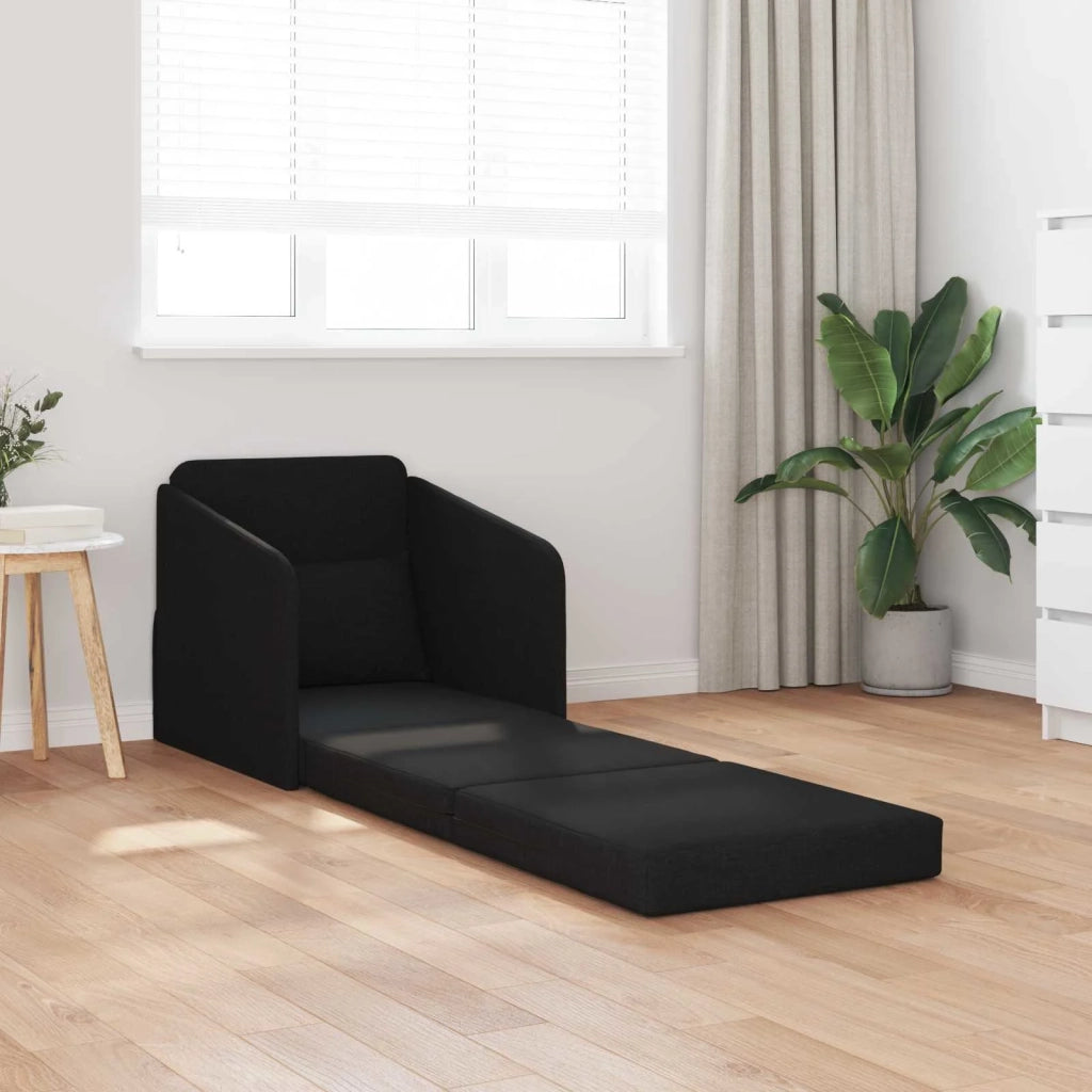 Divano letto | Sof¨¤ letto | Letto singolo Nero 65 x 80 x 83 cm Tessuto
