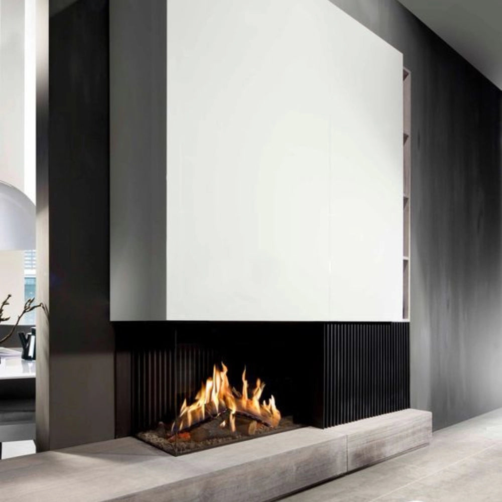 Camino legna prefabbricato ghisa focolare aperto reversibile ds100tgh calore