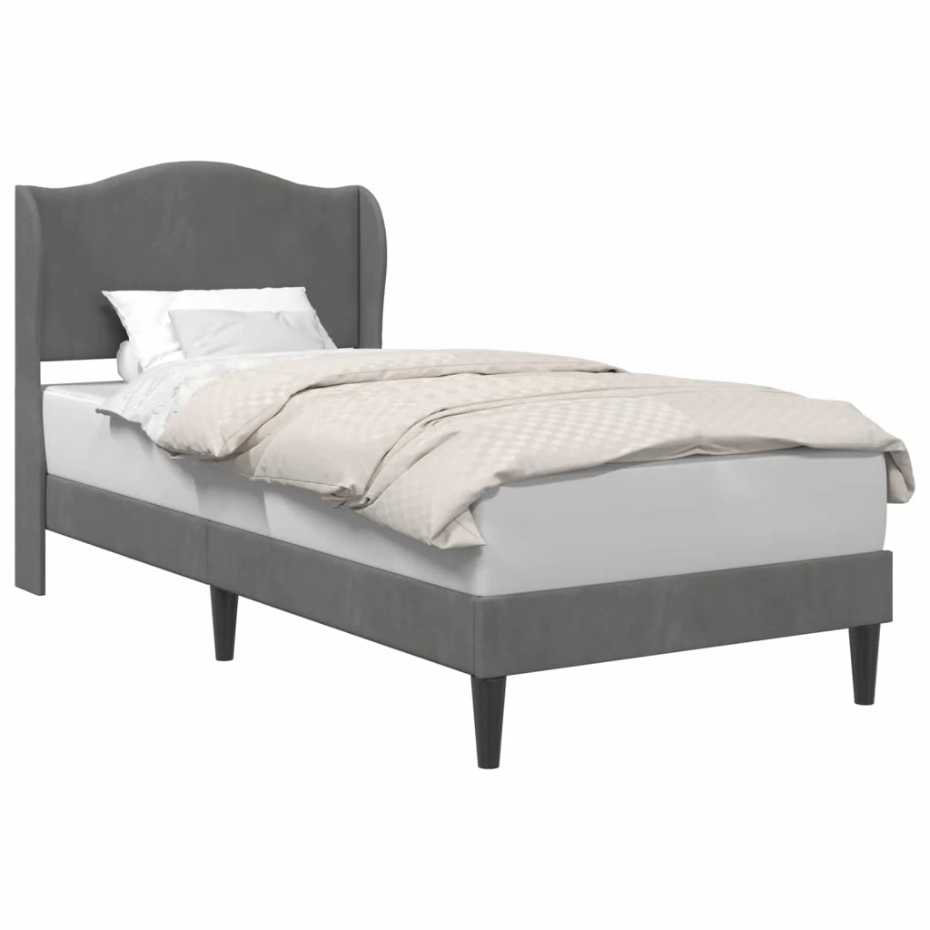 Struttura del letto Grigio Scuro 90 x 200 cm Velluto 42027894