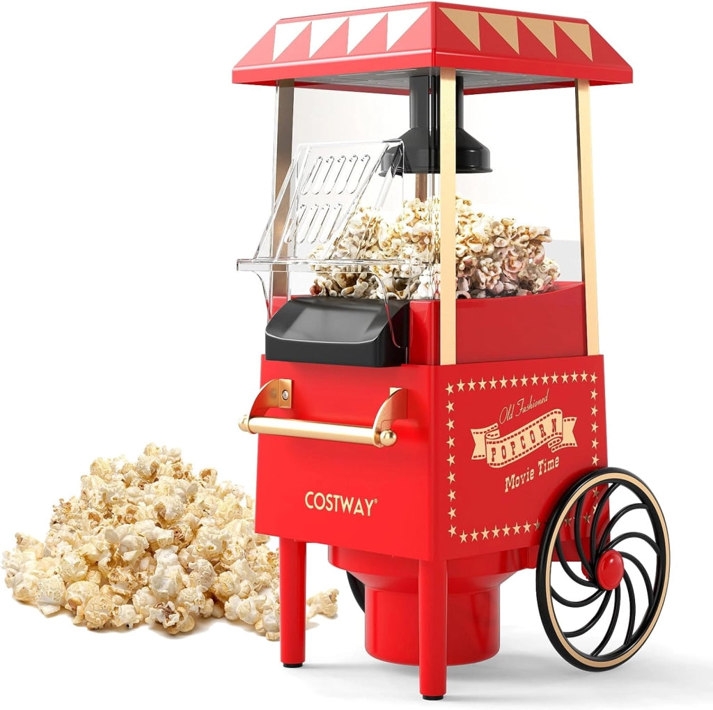 1200W Macchina Pop Corn ad Aria Calda Senza Olio
Popcorniera Pronta in 2 Minuti con Misurino, Design Retro e Portatile per Serata Cinema Casa
