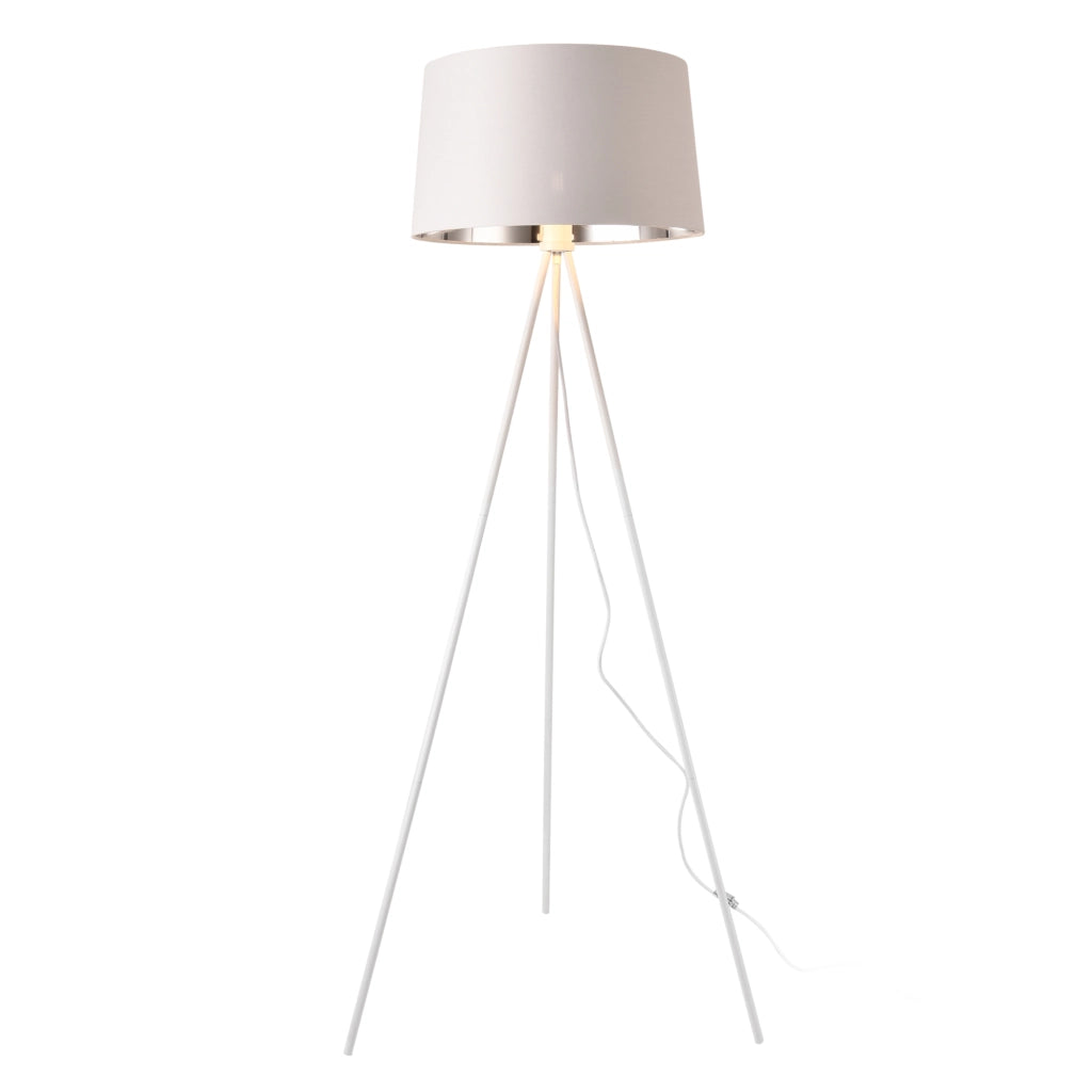 Lampada da Terra Manchester a Treppiede con Paralume Conico - Bianco lux.pro