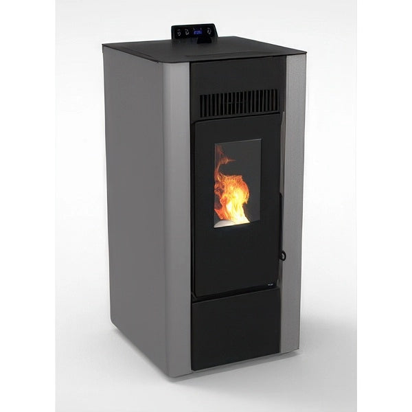 Stufa a Pellet Ventilata 6,90 kW Antracite per 197 m³, 5 Stelle, Modello Efesto