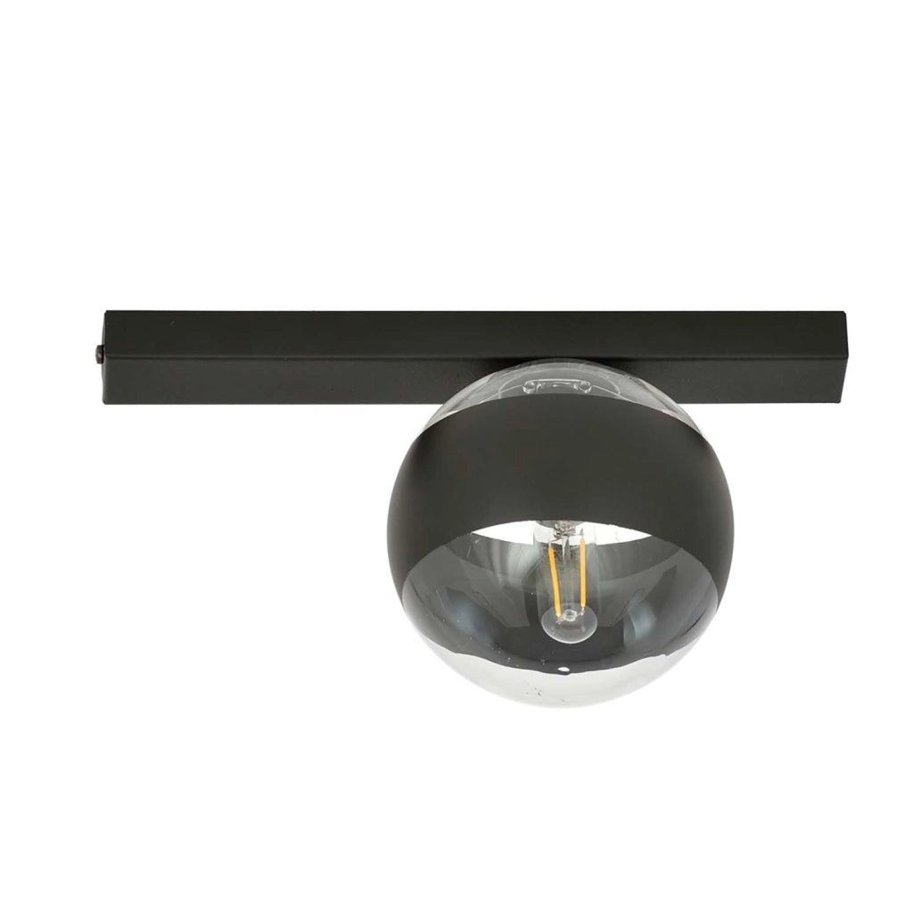 Plafoniera Moderna Giapeto Acciaio Nero 1 Luce E14 Ip20