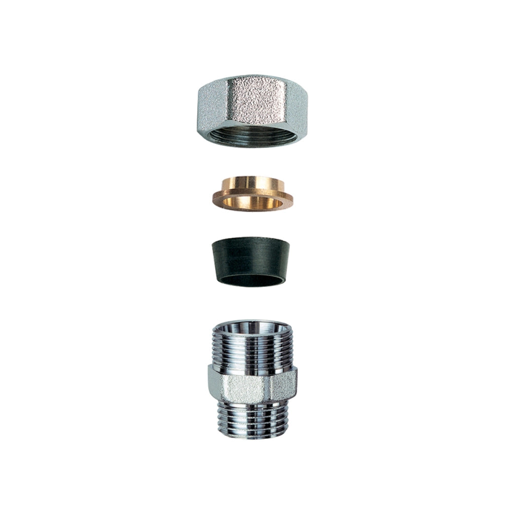 NIPLEX MASCHIO CROMATO C/MONOCONO IN GOMMA PER RAME- 3/4 x 18- FAR- pezzi 1