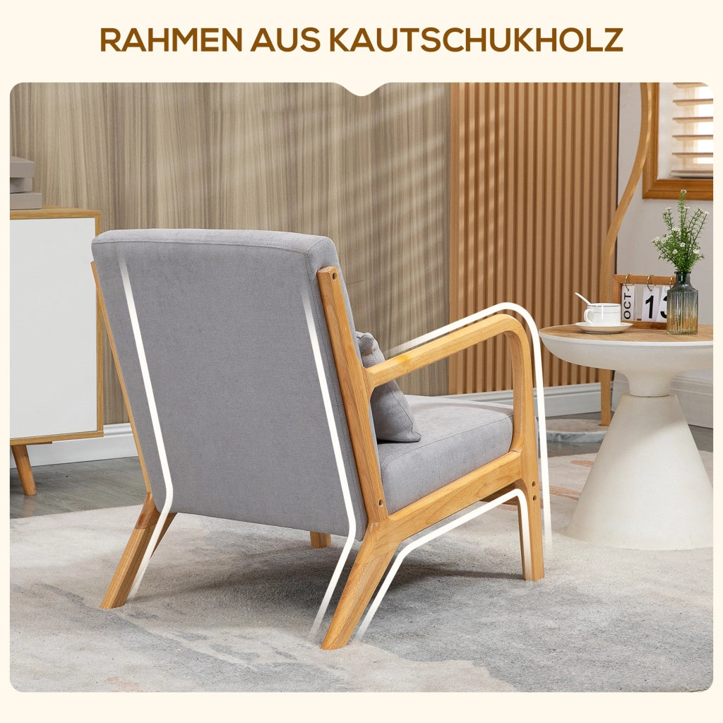 Poltrona relax velluto grigio ¨C zephmum ¨C gambe legno