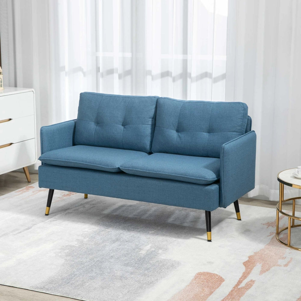 Divano 2 Posti in Tessuto ¨C Minimal ¨C Blu Scuro 139x68x80