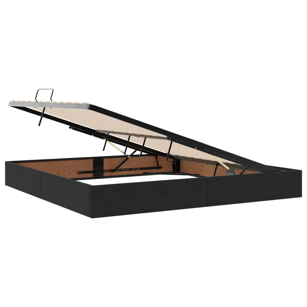 Letto con contenitore e materasso Nero 200 x 200 cm Velluto 3459653