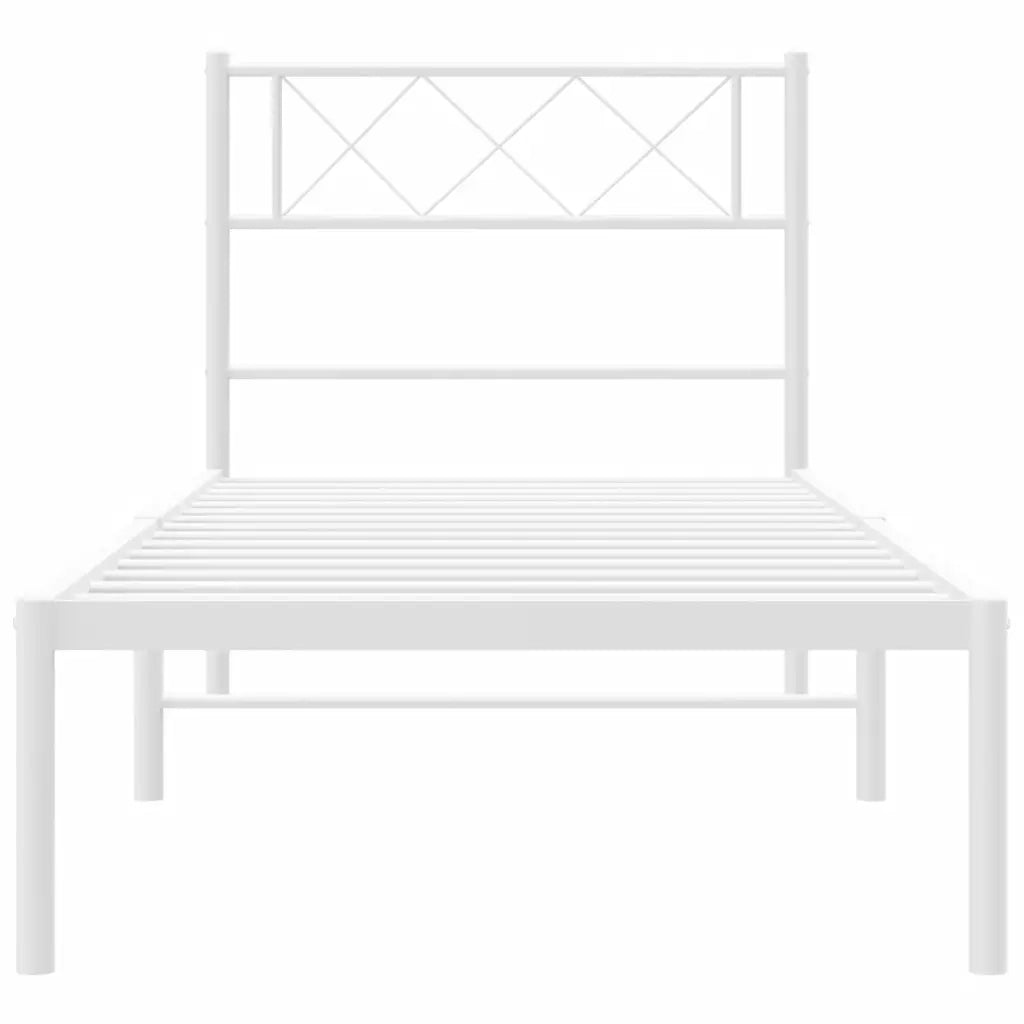 Giroletto con Testiera Metallo Bianco 80x200 cm 372317