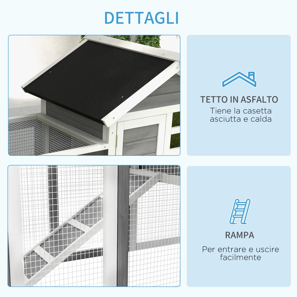 Gabbia per Conigli e Roditori da Esterno ¨C Xylo ¨C Legno Grigio