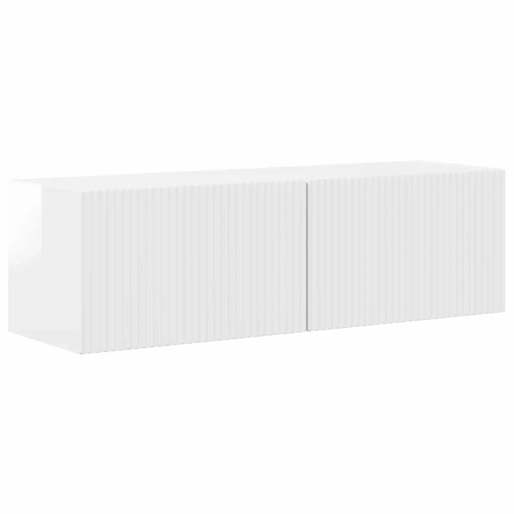 Set mobile TV 4 pcs Bianco Lucido Legno multistrato 3409163
