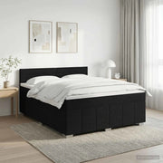 Letto box spring con materasso Nero 160 x 200 cm Tessuto 3451243