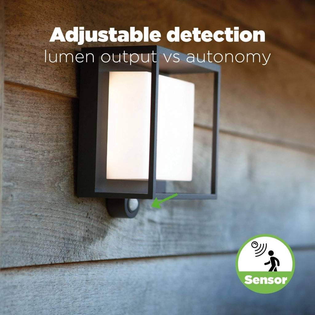 Applique esterno Lutec Curtis LED 3W sensore solare antracite