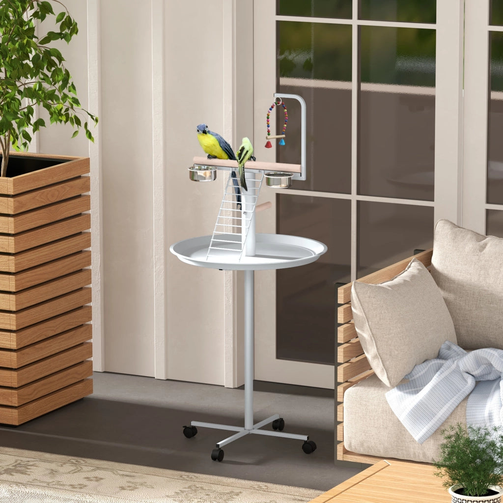 Mangiatoia per Uccelli con Ruote ¨C Minimal ¨C Bianco ?60x138 cm
