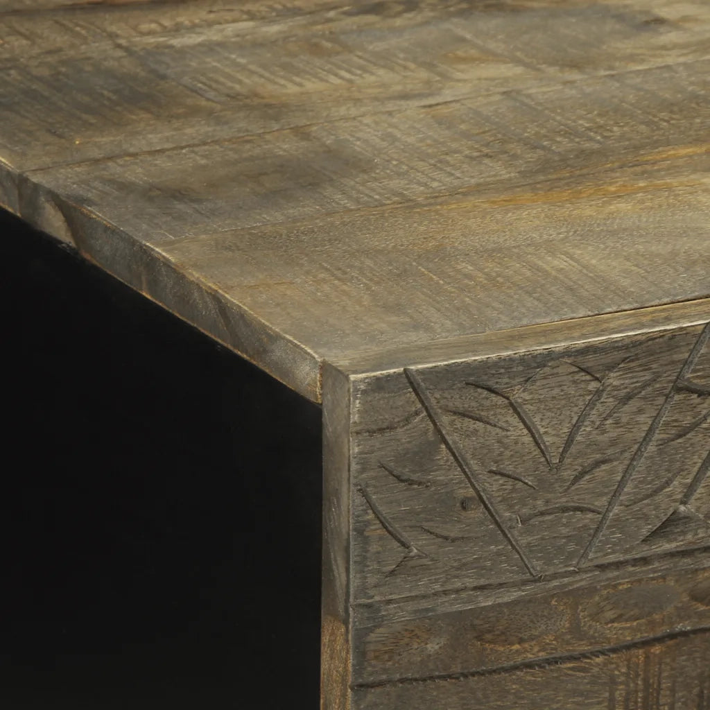 Tavolino Grigio Chiaro 100x54x40cm in Legno Massello di Mango 4017804