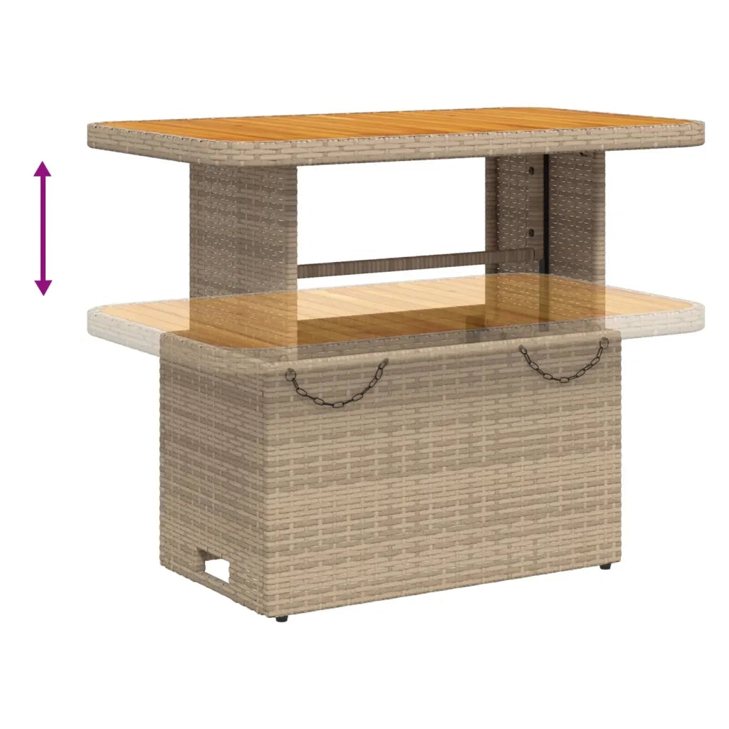 Set da Pranzo da Giardino 2 pz con Cuscini Beige in Polyrattan 3277358