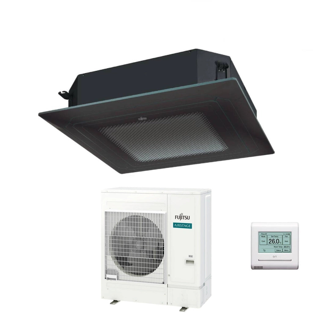 Condizionatore a Cassetta Fujitsu KR Eco Circular Flow Black 45000 Btu AUXG45KRLB Monofase R-32 Wi-Fi Optional con Griglia e Filocomando