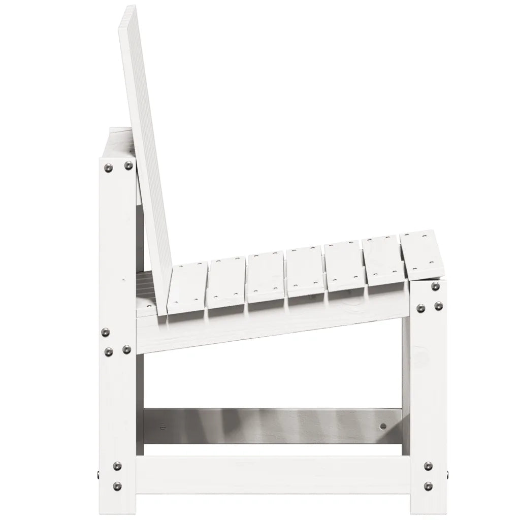 Sedia da Giardino Bianca 50,5x55x77 cm Legno Massello di Pino 832616