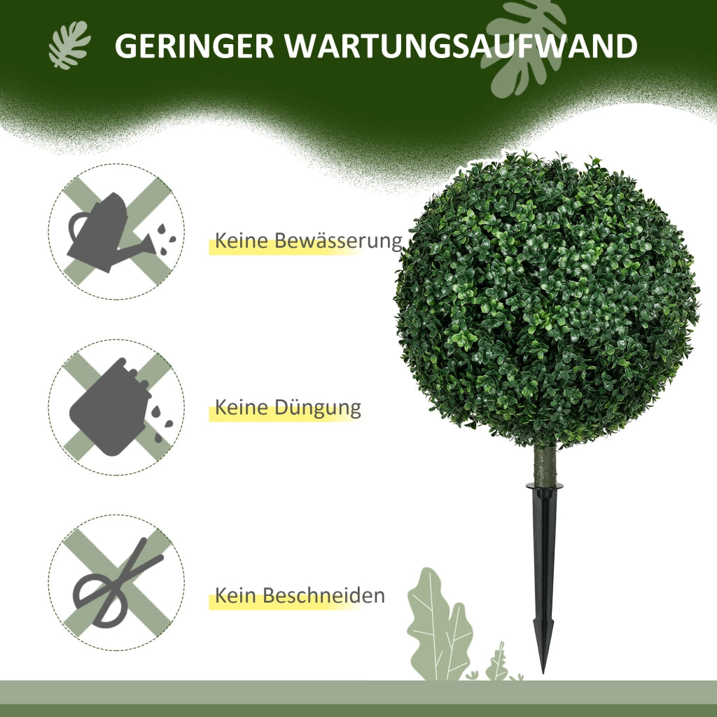 Bosso Artificiale Set 2 Pezzi ¨C Xylo ¨C Verde Realistico Resistente Intemperie 70 cm