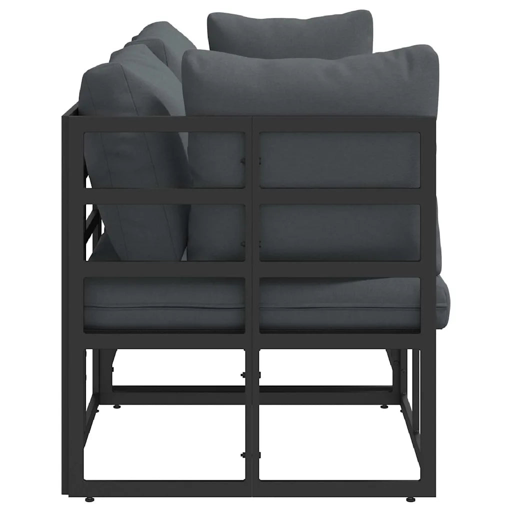 Mobili da Esterno con cuscino 3 Pezzo Nero e antracite Metallo 42008024