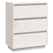 Buffet credenza cassettiera armadio mobile contenitore organizer per cucina soggiorno salotto 60 x 34 x 75 cm legno massello di pino bianco 02_0030349