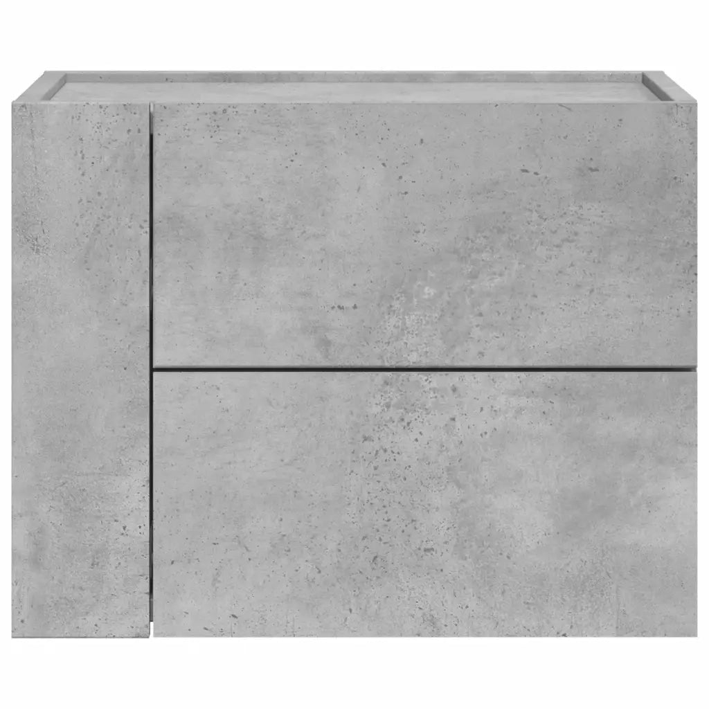 Comodini a Muro 2 pz Grigio Cemento 45x30x35 cm 848332