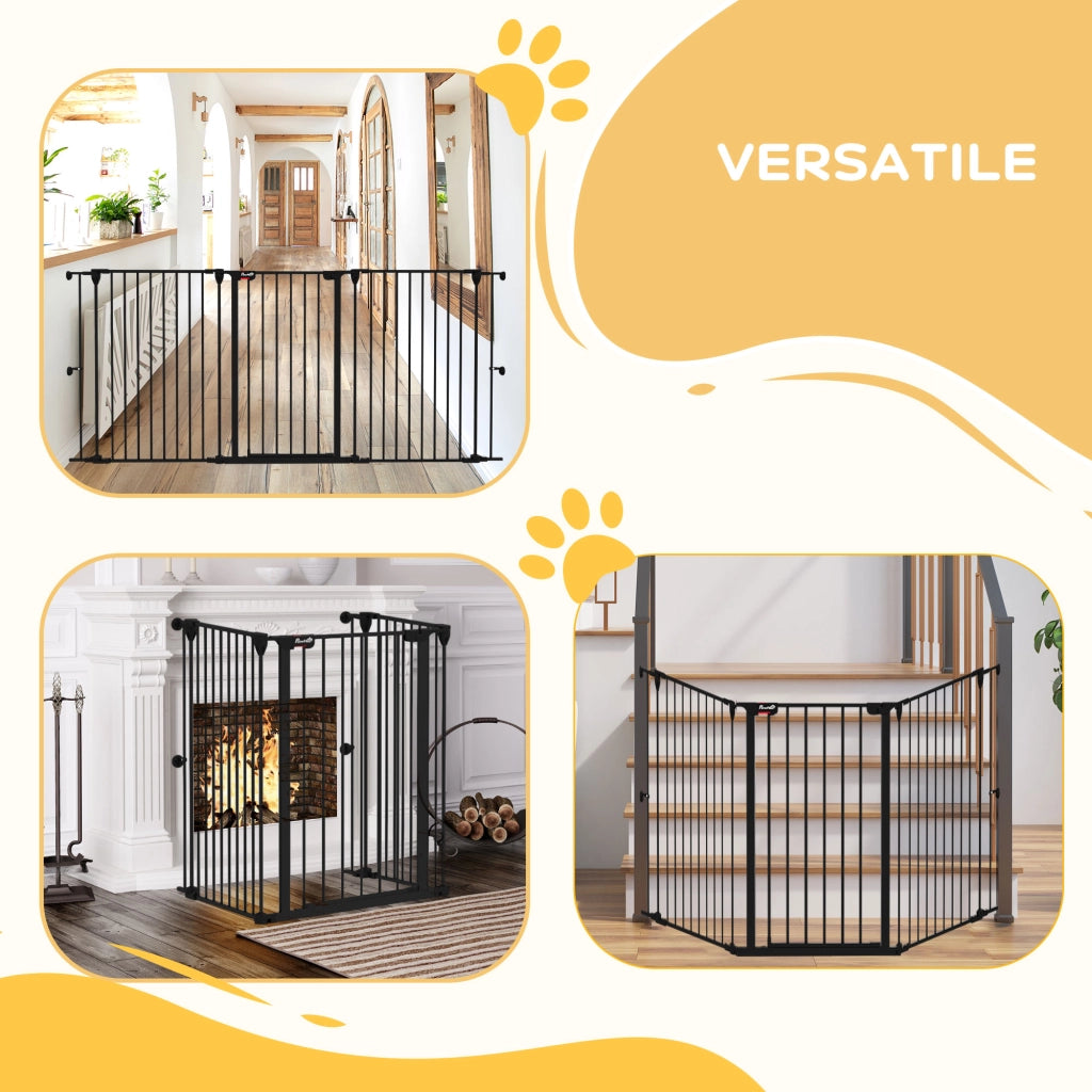 Cancelletto per Cani a 3 Pannelli ¨C Minimal ¨C Nero 206x90cm