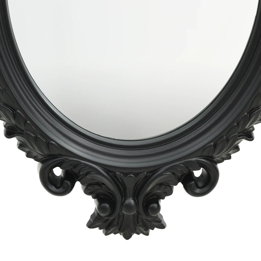 Specchio da Parete Stile Castello 56x76 cm Nero 320359