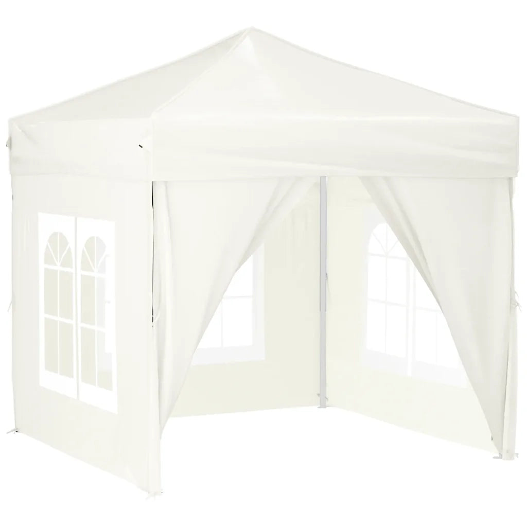Tenda per Feste Pieghevole con Pareti Laterali Crema 2x2 m 93501