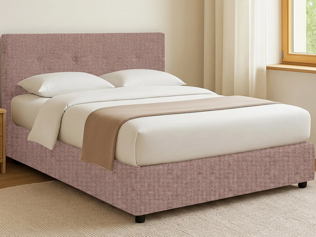 Bolton, Letto Piazza e Mezza Sfoderabile Made in Italy, Rosa Antico