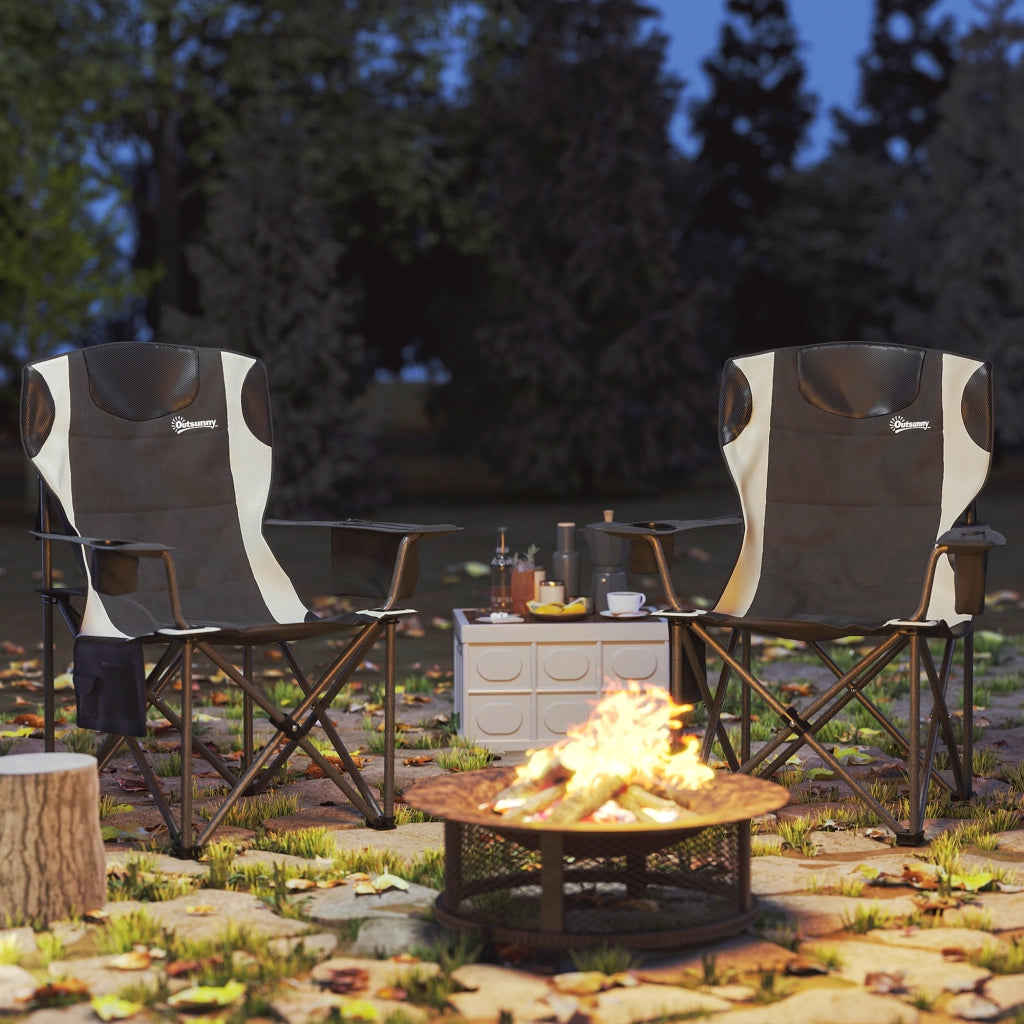 Sedia pieghevole da giardino ¨C Minimal ¨C nero con braccioli e portabevande