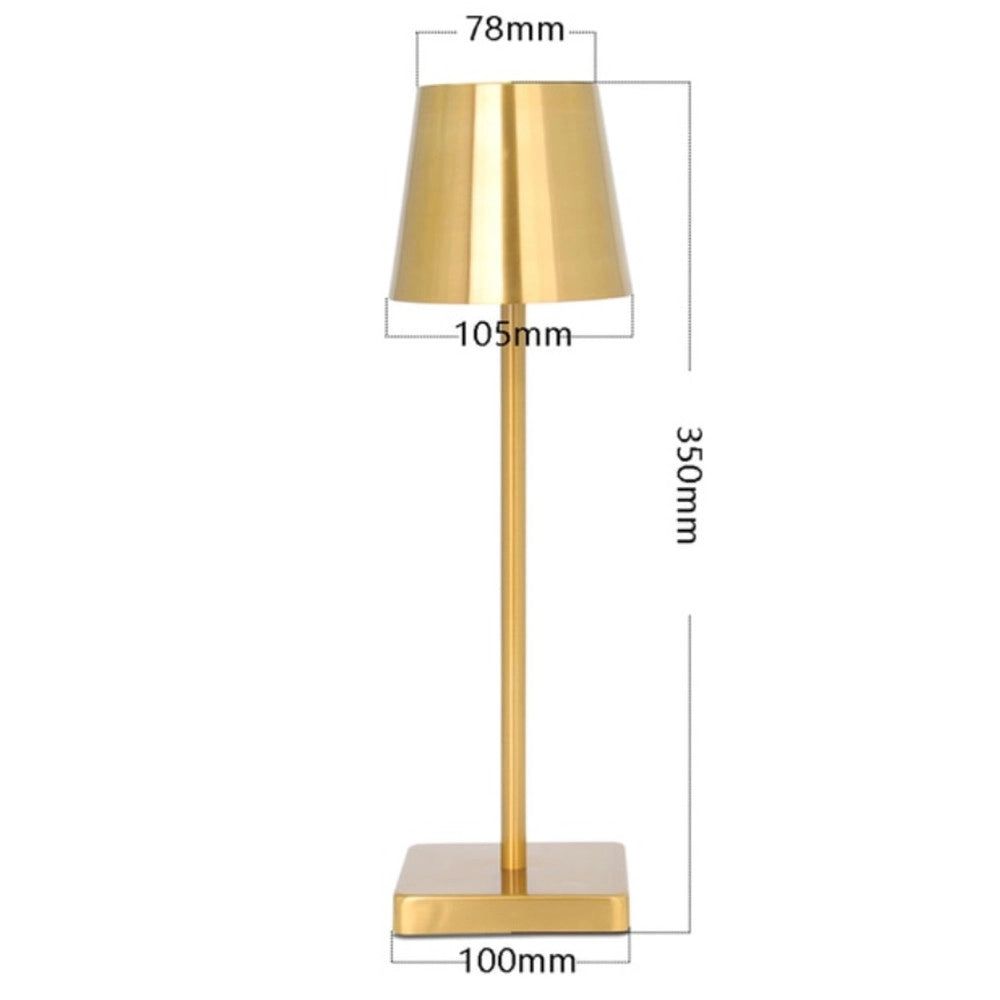 Trade Shop - Lampada Da Tavolo A Led Usb Ricaricabile Oro Per Interno Ed Esterno Luce Calda -