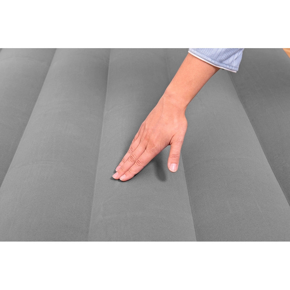 Trade Shop - Materasso Floccato Matrimoniale Airbed Nero/grigio Gonfiabile Pompa Integrata 67403 -