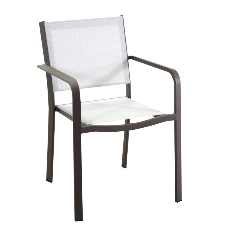 Poltrona alluminio textilene El Paso marrone cm 55x61h43/84,5