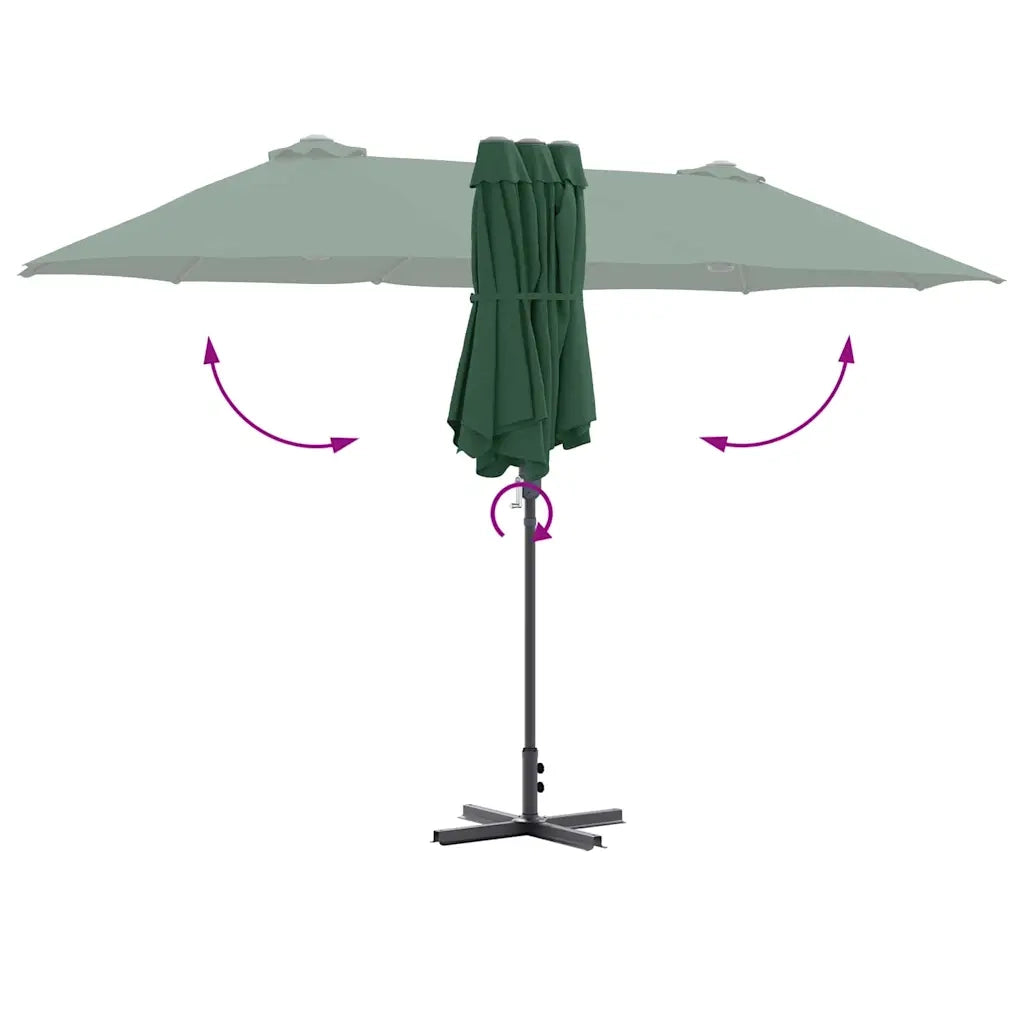 Ombrello da giardino-Ombrellone da spiaggia Verde 370 x 197 x 239 cm