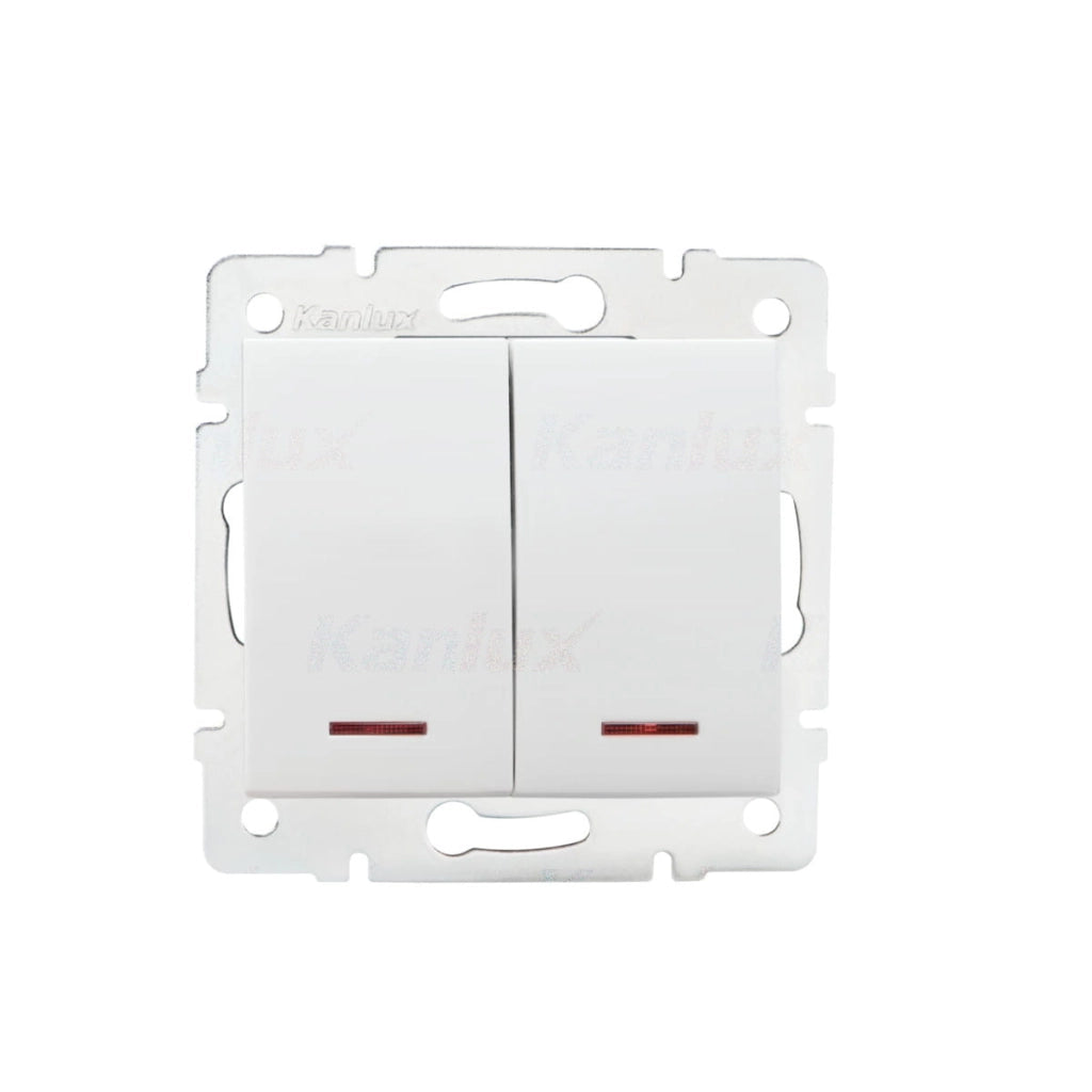 Interruttore doppio con LED Kanlux LOGI bianco 25079