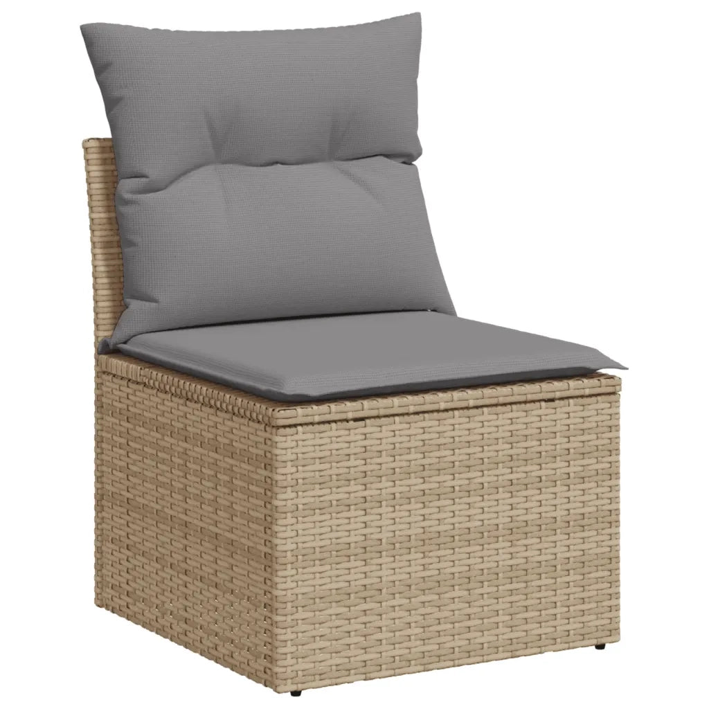 Set Divano da Giardino 4 pz con Cuscini Beige in Polyrattan 3220068