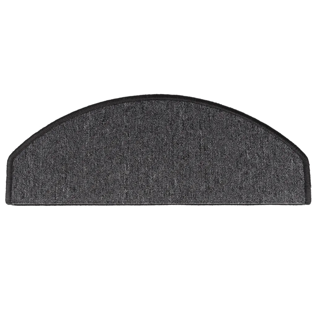 Tappetini per scale 10 pz 65x24x4 cm Antracite Semicircolari Grandi 149751