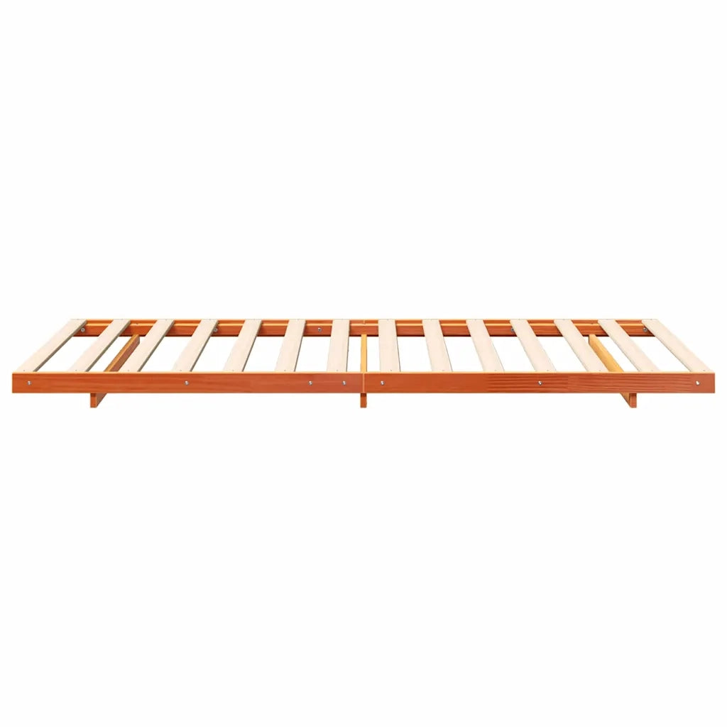 Letto singolo | Letto per adulti | Struttura del letto Marrone cerato 90 x 220 cm Pino massello