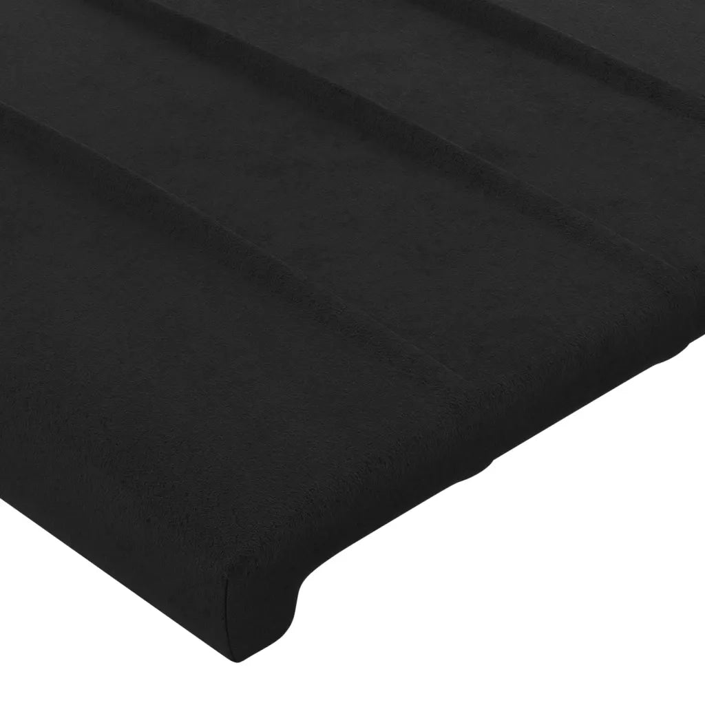 Testiera ad Orecchio-Testata con Orecchie Nera 183x23x78/88 cm in Velluto 553003