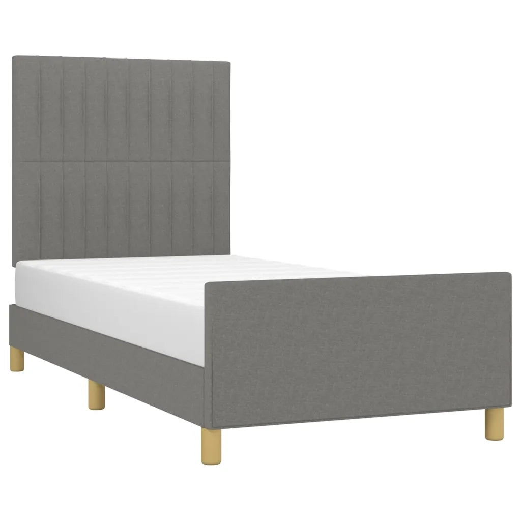 Letto singolo | Letto per adulti | Giroletto senza Materasso Grigio Scuro 90x200 cm Tessuto