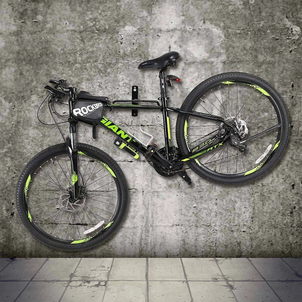 Trade Shop - Ganci Porta Bicicletta Bici Da Muro Supporto Bike Pieghevole 31cm In Acciaio -