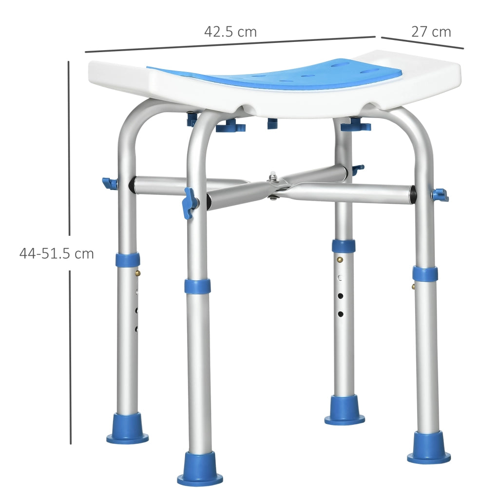 Sgabello Doccia Regolabile ¨C Xylo ¨C Alluminio Blu Antiscivolo